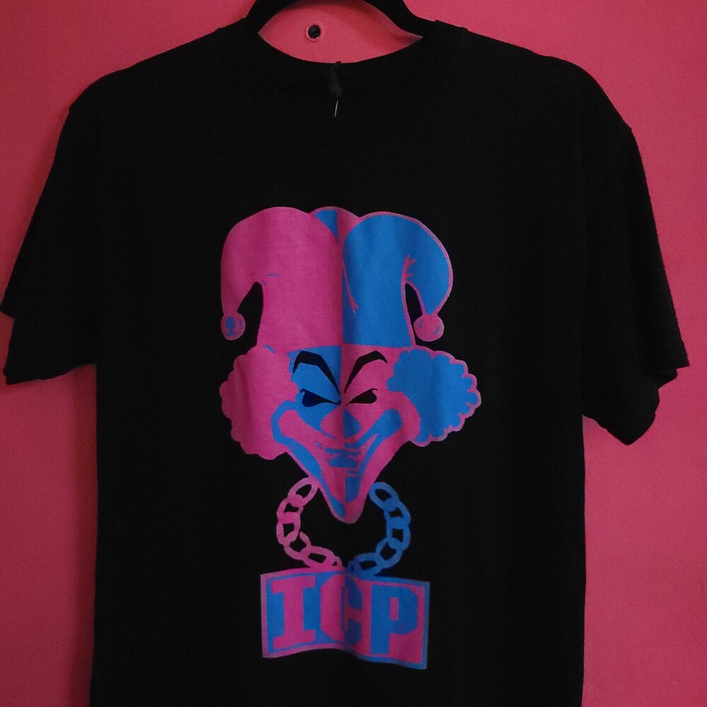 ICP Medium Black Cotton T-Shirt Graphic Clown Design